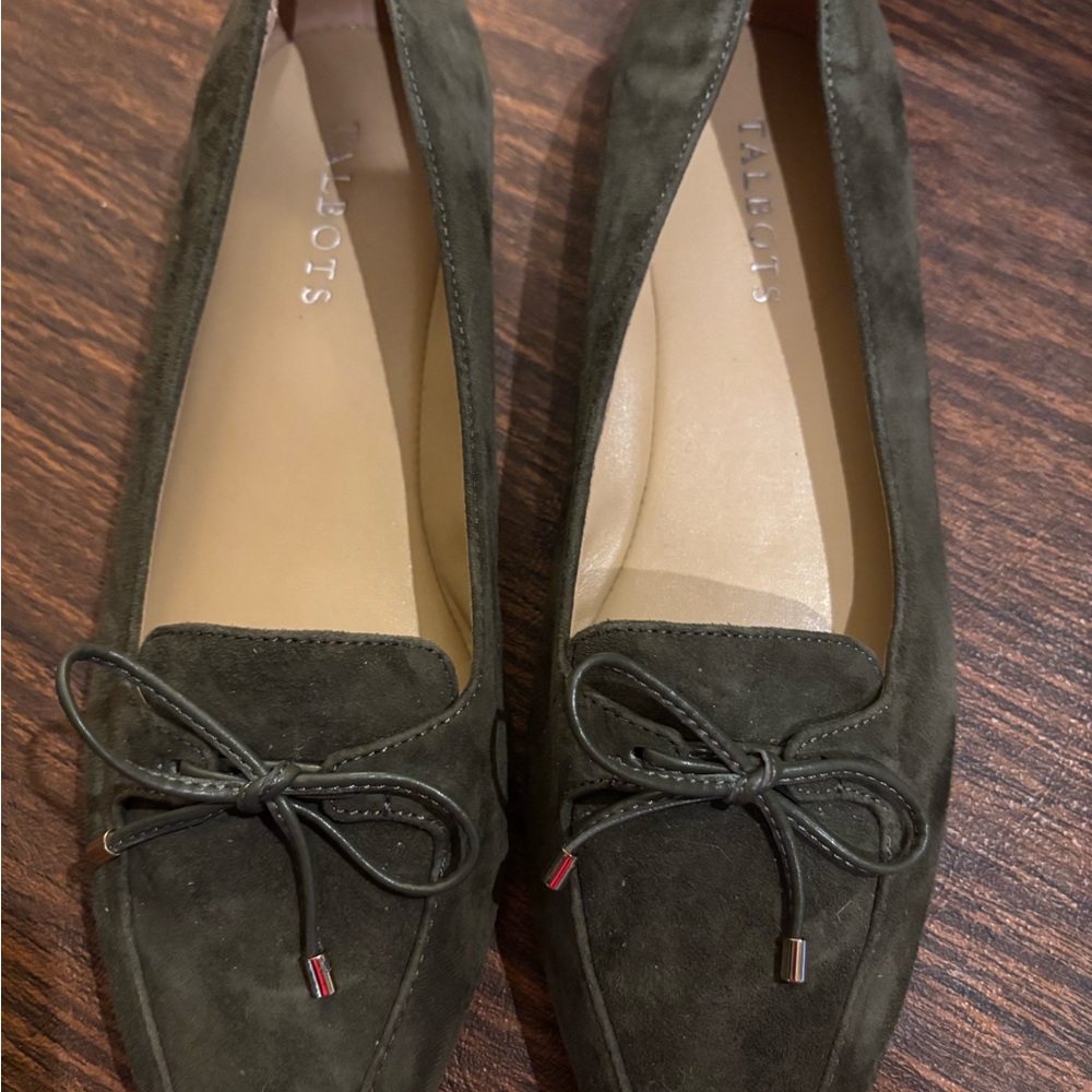 Talbots Women's Dark Green Suede Loafers